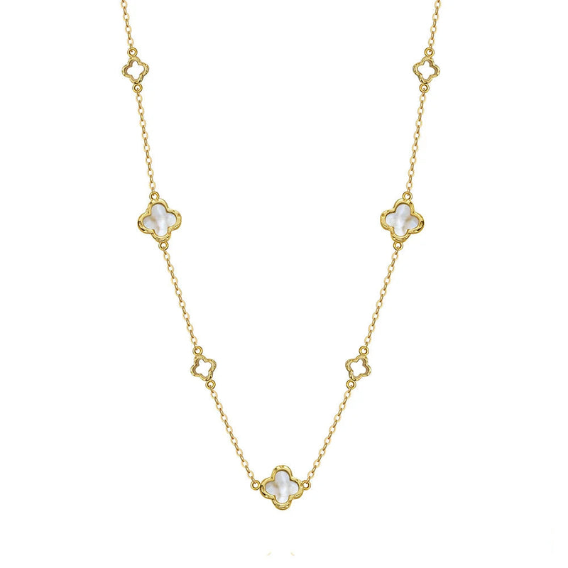Colar Trevo de Prata 925 com Detalhe em Madrepérola – ORSA JEWELS