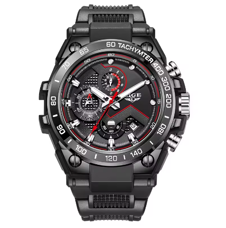 ChronoDrive Relógio Masculino | Silicone, Cronógrafo e Estilo Esportivo LIGE